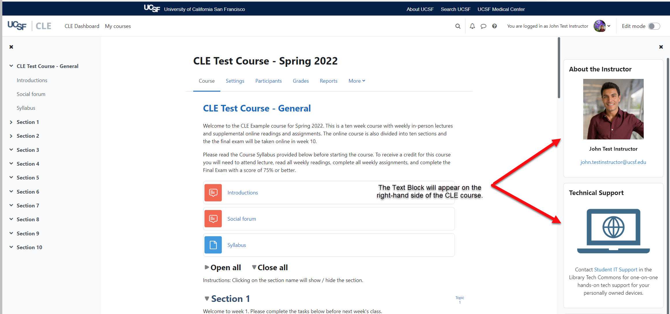 A screenshot example of the text block on course page from the instructor or manager perspective.jpg