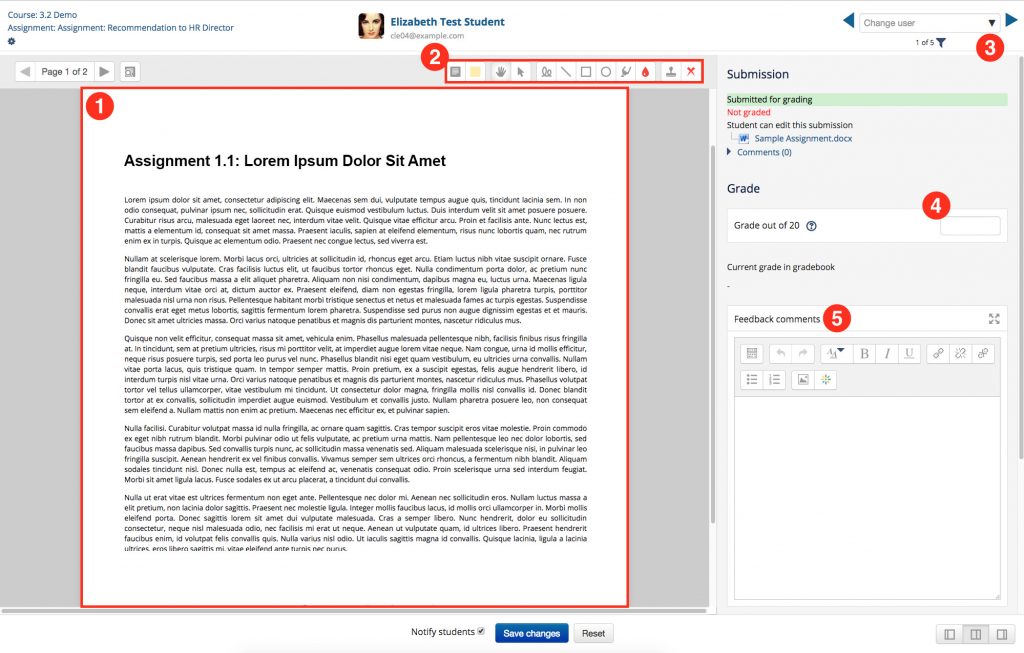 A screenshot of a UCSF CLE assignment page from a instructor or manager's perspective: How to annotate an assignment.jpg