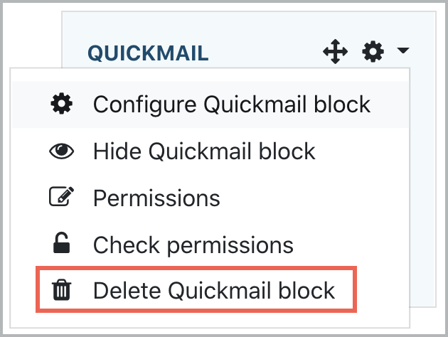  A screenshot of the quickmail page from the instructor or manager perspective: How to delete a quickmail block.png