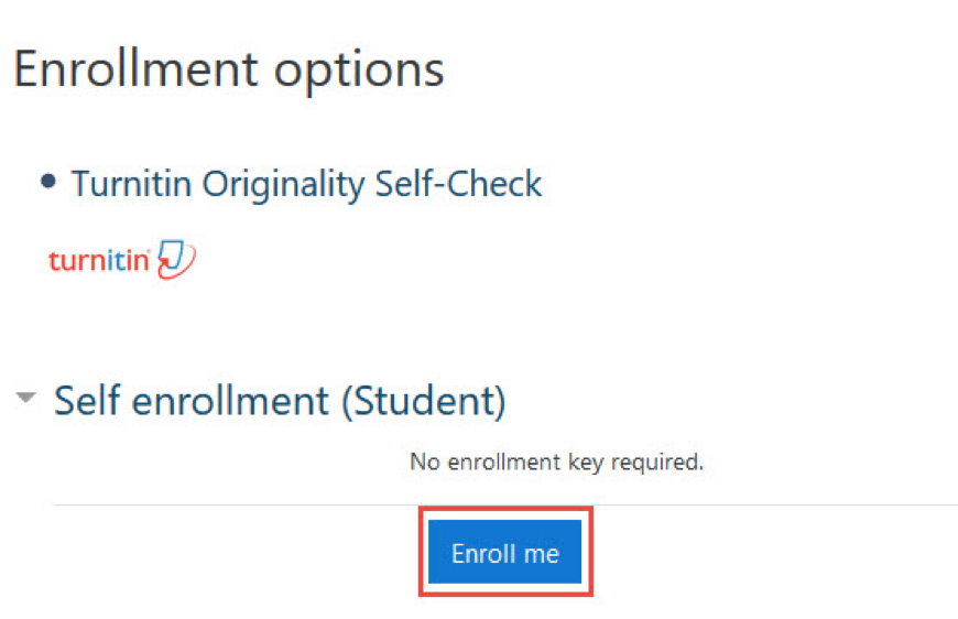A screenshot of the Self-enrollmentpop up page in the CLE.png