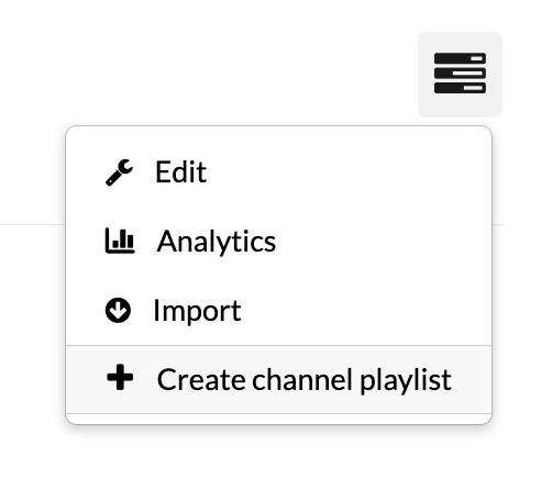 Screenshot showing Channel Actions menu.