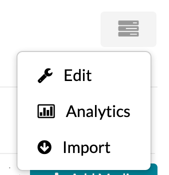 media gallery options menu