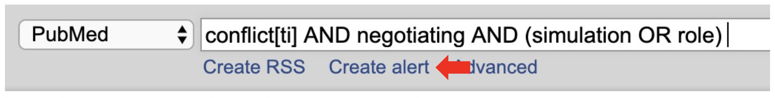 Create alert in PubMed